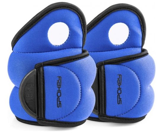 Spokey COM FORM IV Velcro Loads, 2x1.5 kg, Blue, Neoprene