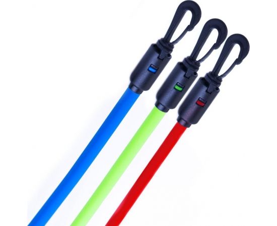 Spokey BACKER II Expander with replaceable rubbers, 127 cm, 3 bands with different degrees of resistance, Red/Green/Blue, Rubber