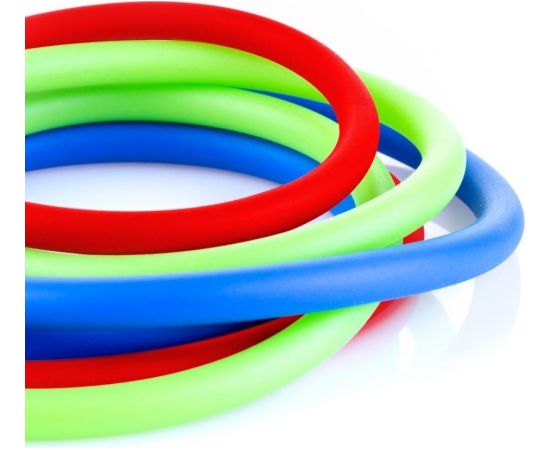 Spokey BACKER II Expander with replaceable rubbers, 127 cm, 3 bands with different degrees of resistance, Red/Green/Blue, Rubber