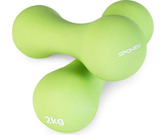 Spokey BONE Neoprene Dumbbell Set, x2 pieces, 2 kg, Light Green