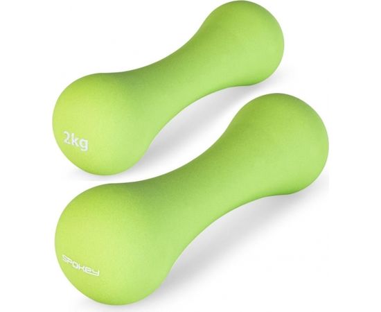 Spokey BONE Neoprene Dumbbell Set, x2 pieces, 2 kg, Light Green