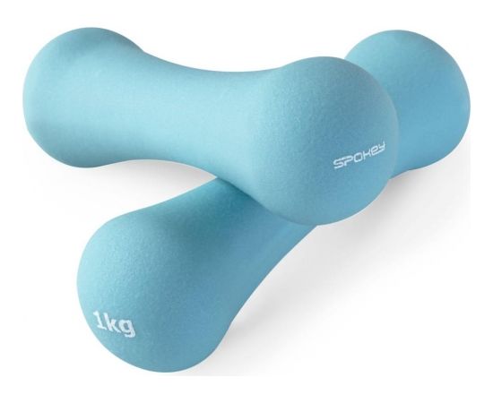 Spokey BONE Neoprene Dumbbell Set, x2 pieces, 1 kg, Light Blue