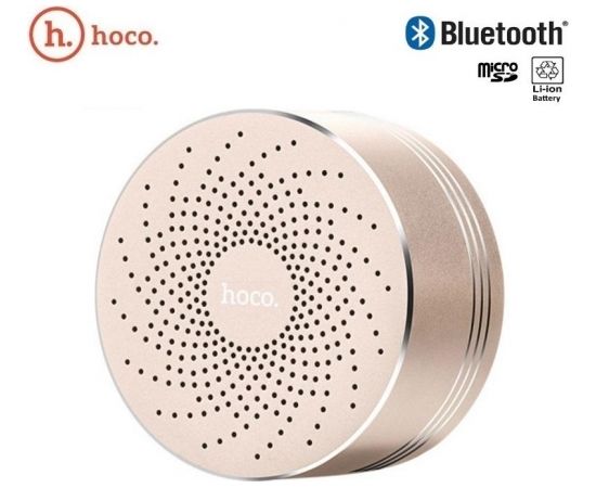 Hoco BS5 Swirl Metāla Korpusa Bluetooth Skaļrunis ar Micro SD slotu un Hand-Free zvanu Zelta