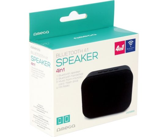 Omega wireless speaker 4in1 Bluetooth 4.1 OG58BB, black (44335)