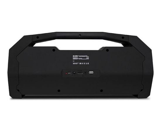 SVEN PS-465, black, power output 2x9W (RMS), Bluetooth, FM, USB, microSD, LED-display, lithium battery