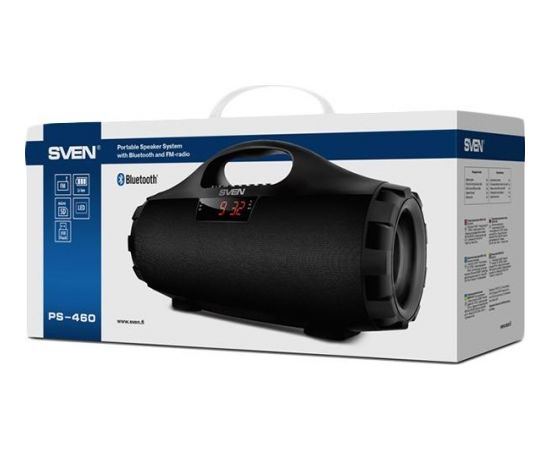 Speaker SVEN PS-460, black (18W, Bluetooth, FM, USB, microSD, LED-display, 1800mA*h)