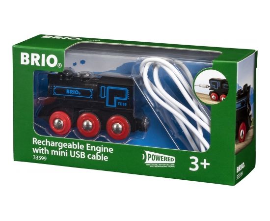 BRIO RAILWAY uzlādējams vilciens ar micro USB kabeli, 33599