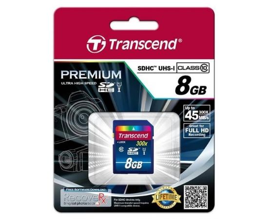 Transcend memory card SDHC 8GB Class10 UHS-I