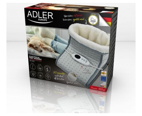 Adler Feet warmer with LCD controller AD 7432 Number of heating levels 6, Number of persons 1, Washable, Remote control, 100 W, Grey