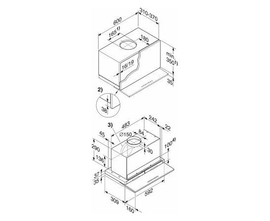 Miele DA 3568 iebūvējams tvaika nosūcējs