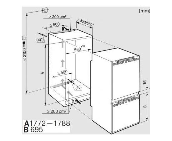 Miele KFN 37282 iD iebūvējamais ledusskapis