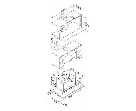 Miele DA 3698 iebūvējams tvaika nosūcējs 90cm