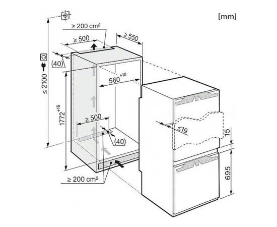 Miele KF 37233 iD iebūvējamais ledusskapis