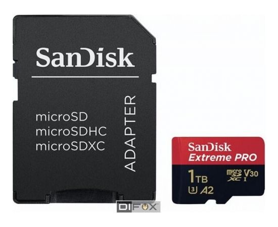 SanDisk microSDXC A2 170MB   1TB Extreme Pro   SDSQXCZ-1T00-GN6MA Atmiņas kartes micro SD SDHC