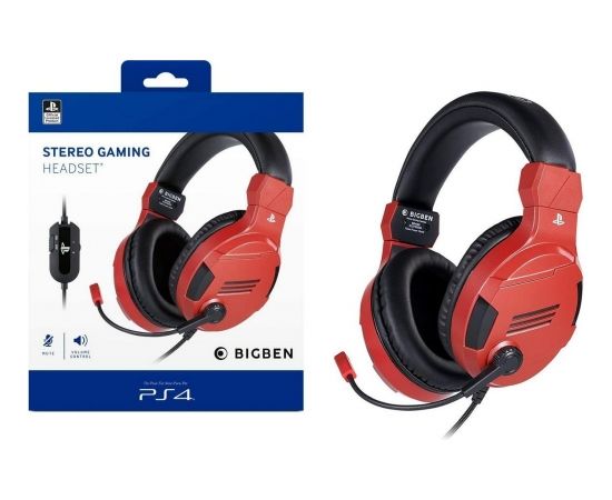 Nacon BigBen Stereo Gaming Headset Wired - Red (PS4)