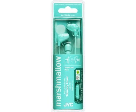 JVC HA-FX38M-G-E Marshmallow Austiņas ar Mikrofonu un vadības pulti Zaļš