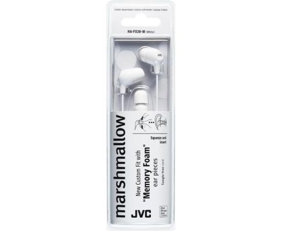 JVC HA-FX38-W-E Marshmallow Austiņas Baltas