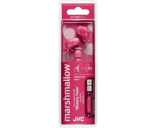 JVC HA-FX38M-P-E Marshmallow наушники с пультом и микрофоном Pозовый