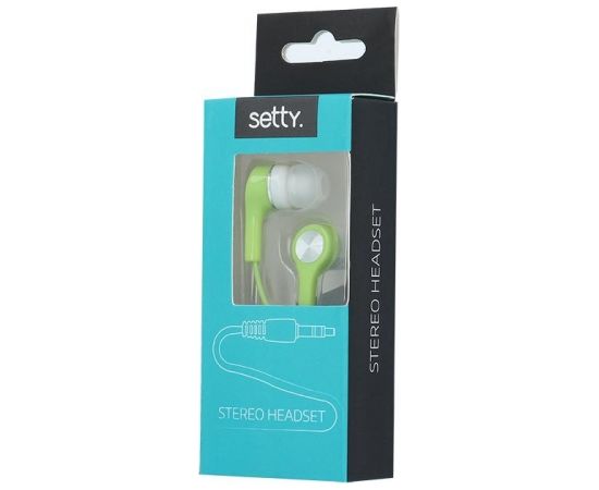 Setty Универсальные наушники 3.5 mm / 1m / Зеленые