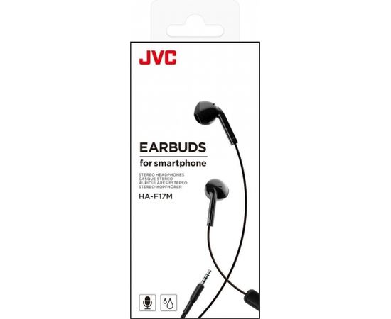 JVC HA-F17M Earbuds Stereo Austiņas ar Mic / IPX2 / Melnas
