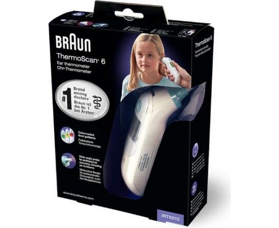 Braun ThermoScan 6 Infrared Thermometer IRT6515 Memory function, Accuracy One Decimal °C, White