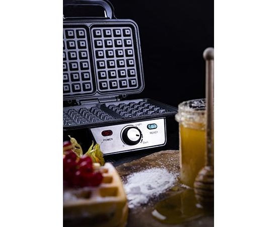 Camry Waffle Maker CR 3046 Belgium, Number of waffles 2, 1600 W, Black/Stainless Steel