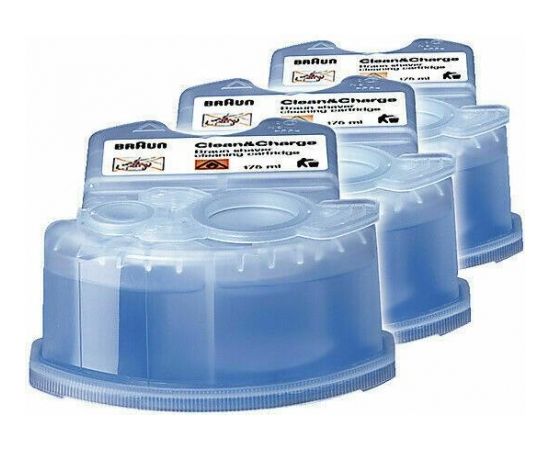 BRAUN Refills 3 Pack CCR3 maināmas kasetnes ar tīrīšanas šķidrumu skuvekļiem Clean&Renew
