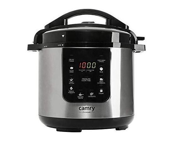 Camry Pressure cooker CR 6409 1500 W, Alluminium pot, 6 L, Number of programs 8, Stainless steel/Black