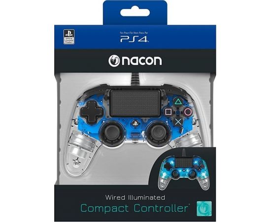 Nacon Compact Controller Wired - Illuminated Blue (PS4)
