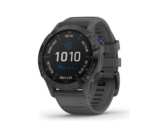 Garmin fenix 6 Pro Solar, Black w/ Slate Band / 010-02410-11