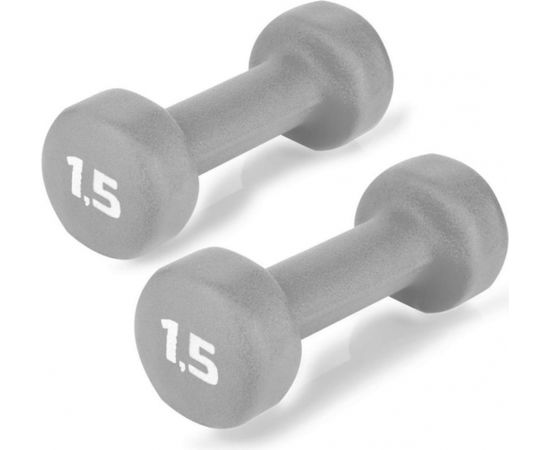 Spokey SHAPE IV Set of Vinyl Dumbbells, 2x1.5 kg, Grey