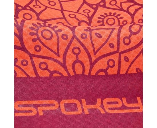 Spokey MANDALA Yoga Mat, Antiallergic and non-slip; Easy to roll up, Red, TPE