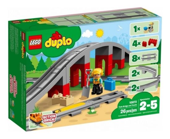 LEGO DUPLO Dzelzceļa tilts un sliedes 10872
