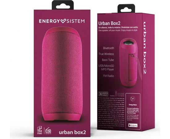 Energy Sistem Speaker Urban Box 2 10 W, Bluetooth, Wireless connection, Magneta