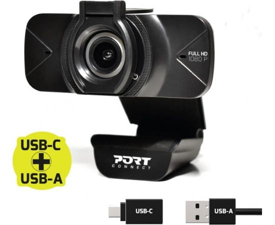 PORT DESIGNS FHD Webcam 900078 Black, USB