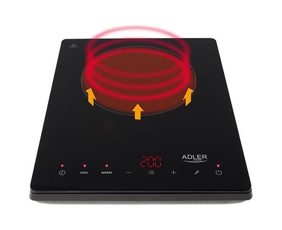 Adler Hob AD 6513 Number of burners/cooking zones 1, Induction, LCD Display, Black