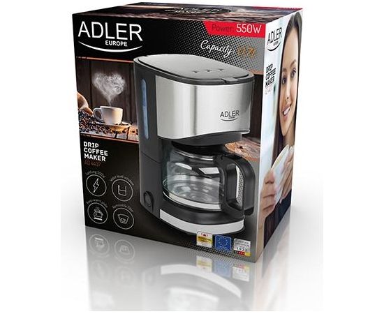 Adler Coffee maker AD 4407 Drip, 550 W, Black