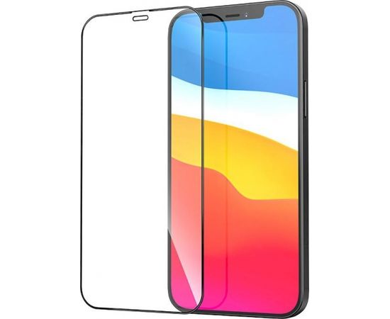 Fusion Full Glue 5D Tempered Glass Aizsargstikls Pilnam Ekrānam Apple iPhone 12 Mini Melns