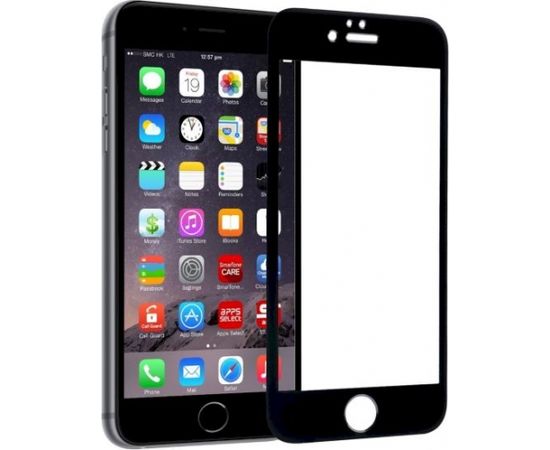 Fusion Full Glue 5D Tempered Glass Aizsargstikls Pilnam Ekrānam Apple iPhone 6 / 6S Melns