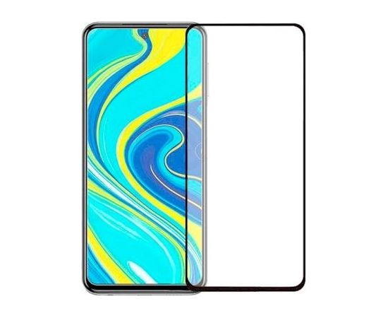 Fusion Full Glue 5D Tempered Glass Aizsargstikls Pilnam Ekrānam Xiaomi Redmi Note 9S Melns