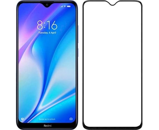 Fusion Full Glue 5D Tempered Glass Aizsargstikls Pilnam Ekrānam Xiaomi Redmi 8 / 8A Melns