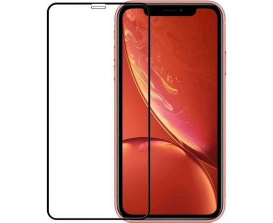 Fusion Full Glue 5D Tempered Glass Aizsargstikls Pilnam Ekrānam Apple iPhone XR Melns