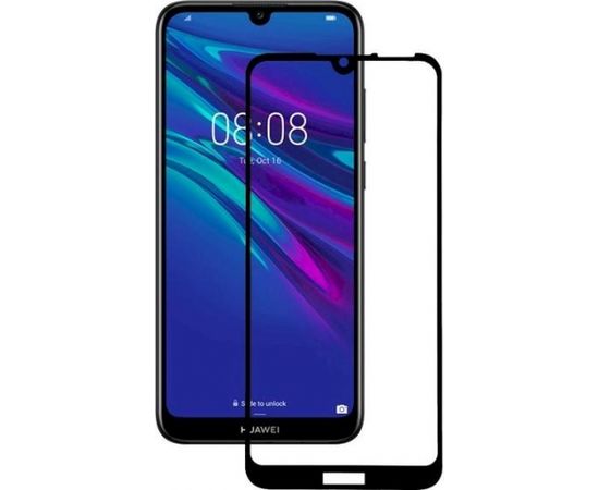 Fusion Full Glue 5D Tempered Glass Aizsargstikls Pilnam Ekrānam Huawei Y6S / Honor 8A Melns