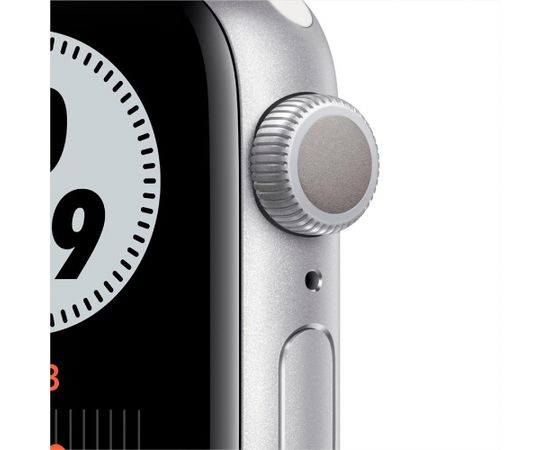 Apple Watch Nike Series 6 GPS, 40mm Silver Aluminium Case with Pure Platinum/Black Nike Sport Band - Regular, Model A2291