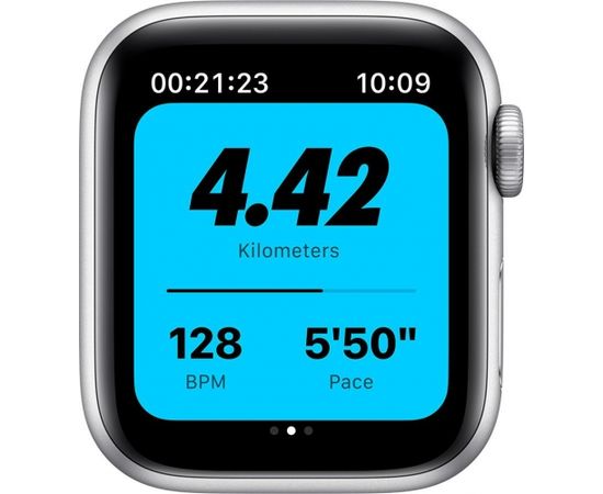 Apple Watch Nike Series 6 GPS, 40mm Silver Aluminium Case with Pure Platinum/Black Nike Sport Band - Regular, Model A2291