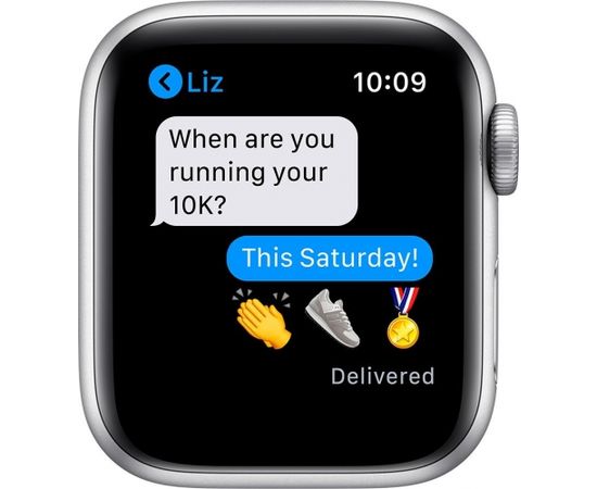 Apple Watch Nike Series 6 GPS, 40mm Silver Aluminium Case with Pure Platinum/Black Nike Sport Band - Regular, Model A2291
