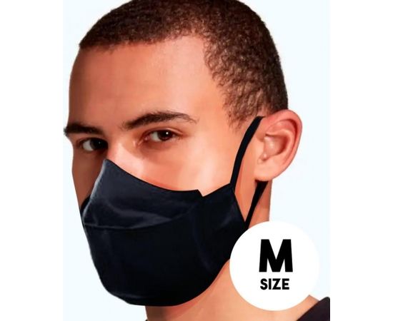 Mocco Tekstila divslāņu maska - atkārtoti lietojama M izmers Melna