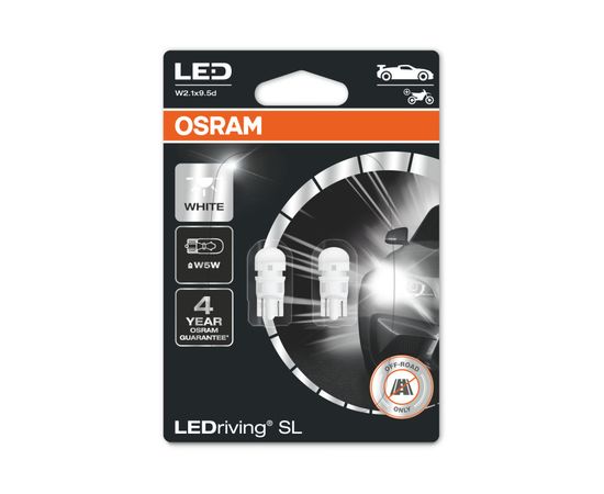 Osram spuldžu komplekts O2825DWPX2 LEDriving SL W5W WHITE