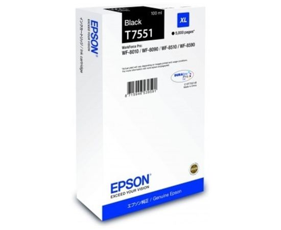 Epson T7551 XL Ink Cartridge, Black