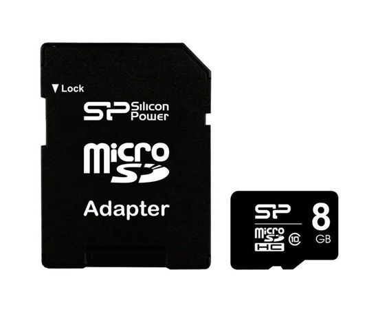 Silicon Power 8 GB, MicroSDHC, Flash memory class 10, SD adapter